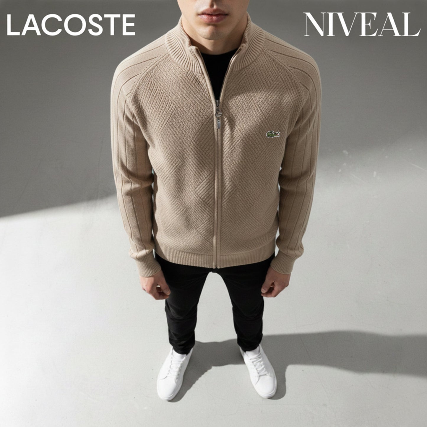 LC Men's Textured Zip-Up Sweater